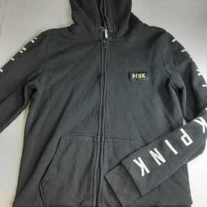 Pink Victoria's Secret Black Hoodie XS